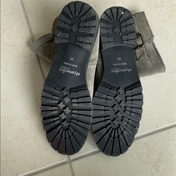 Elyse Walker Grey Suede Moto Boots. - Picture 5 of 7